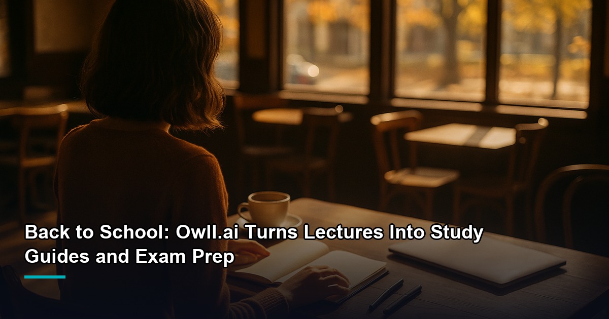 Back to School: Owll.ai Offers Students 30% Off to Turn Lectures Into Study Guides, Quizzes, and Exam Prep
